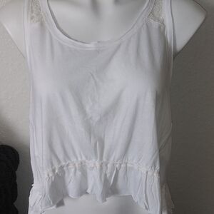 Hollister lace ruffled tank New